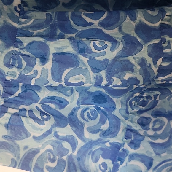 Sail to Sable Blue Ruffle Neck & Sleeve 3 Tiered Minidress Size M - Picture 4 of 13